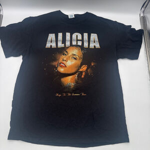Women's Alicia Keys Tour Short Sleeve Tee Black Gold L/XL